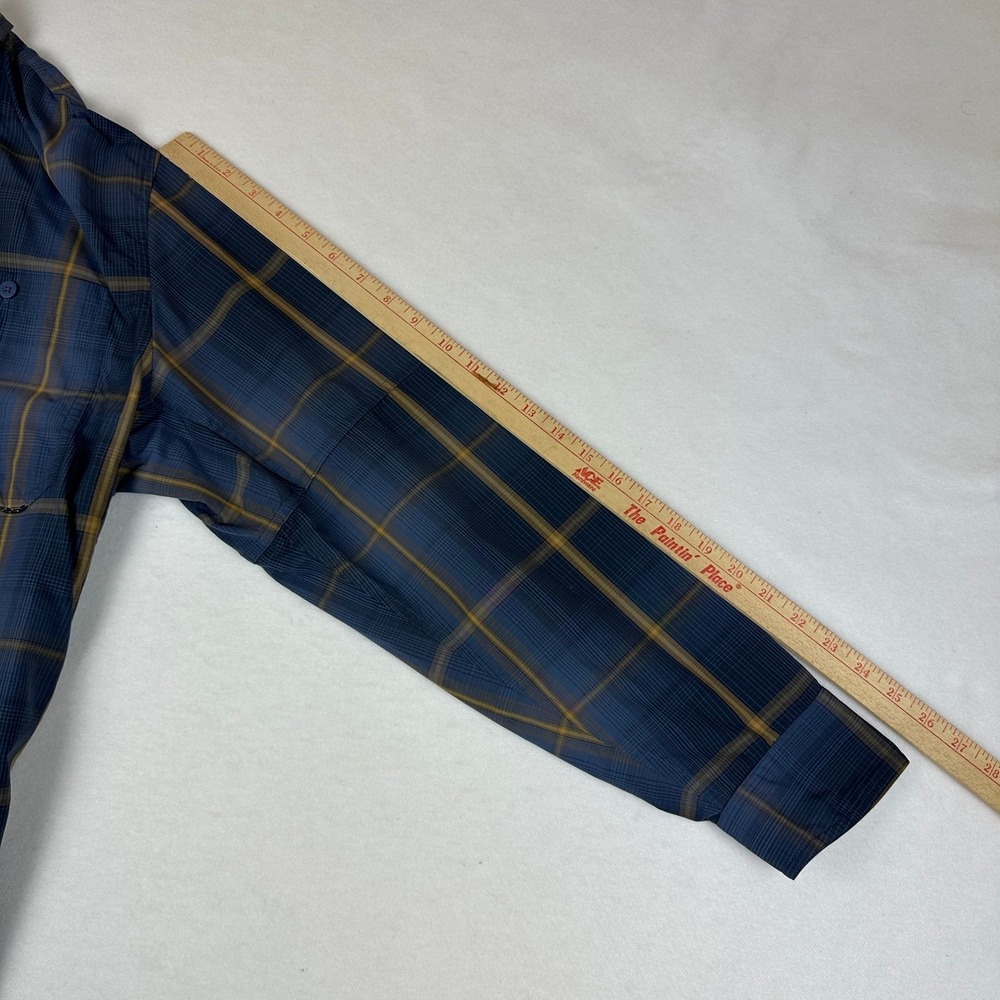 REI Co-op Mens XL Blue Plaid Long Sleeve Button Down Hiking Shirt Ripstop Vented - Picture 15 of 15